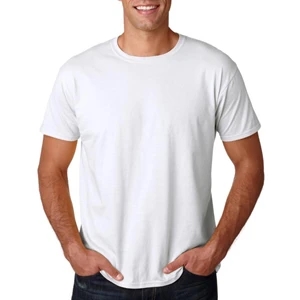 Gildan Softstyle Adult T-Shirt - White | https://www.bestnamebadges.com