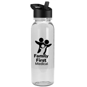 Garyline® Flat-Sided Tritan® Bottle with Flip-Straw Lid -...