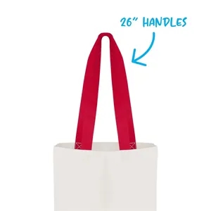 Good Value™ Cotton Colored Accent Flat Tote | https://www.bestnamebadges.com