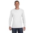 Hanes 6 oz. Tagless Long-Sleeve T-Shirt - White/Neutral | https://www.bestnamebadges.com