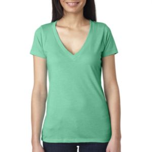 Next Level Ladies' Triblend Deep V-Neck Tee | https://www.bestnamebadges.com