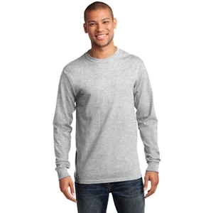 Port & Company Long Sleeve Essential T-Shirt - Light/Heather | https://www.bestnamebadges.com