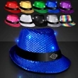 Shiny Single Colored Fedora Hats with Flashing Lights | https://www.bestnamebadges.com