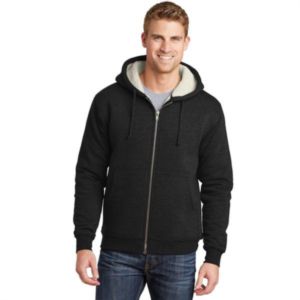 Heavyweight Sherpa-Lined Hooded Fleece Jacket | https://www.bestnamebadges.com