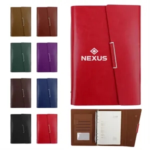 A5 PU Leather Binder Planner Notebook W/ Card Holder