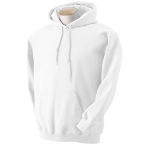 Gildan 7.75 oz 50/50 Hooded Pullover - White/Neutral | https://www.bestnamebadges.com