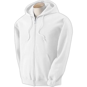 Gildan Heavy Blend Full Zip Hood - White/Neutral | https://www.bestnamebadges.com