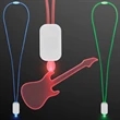LED Neon Lanyards with Acrylic Guitar Pendant | https://www.bestnamebadges.com