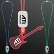 LED Neon Lanyards with Acrylic Guitar Pendant | https://www.bestnamebadges.com