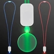 LED Neon Lanyards with Acrylic Circle Pendant | https://www.bestnamebadges.com