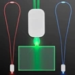 LED Green Lanyard with Acrylic Rectangle Pendant- | https://www.bestnamebadges.com