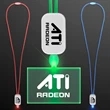 LED Green Lanyard with Acrylic Rectangle Pendant- | https://www.bestnamebadges.com