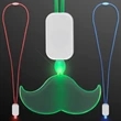LED Lanyard with Acrylic Mustache Pendant | https://www.bestnamebadges.com