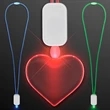 LED Neon Lanyards with Acrylic Heart Pendant | https://www.bestnamebadges.com