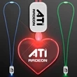 LED Neon Lanyards with Acrylic Heart Pendant | https://www.bestnamebadges.com