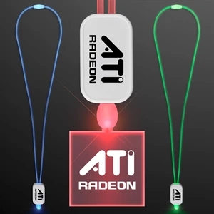 LED Neon Lanyard with Acrylic Square Pendant