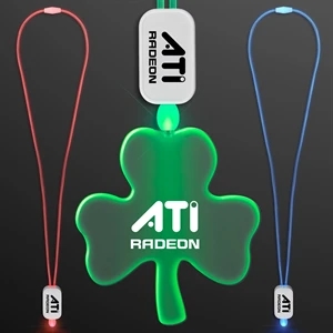 LED Neon Lanyard with Acrylic Shamrock Pendant