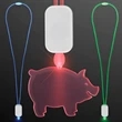 LED Neon Lanyard with Acrylic Pig Pendant | https://www.bestnamebadges.com