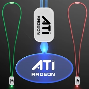 LED Neon Lanyard with Acrylic Oval Pendant