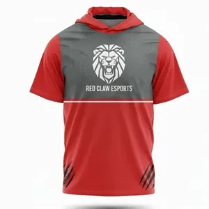 Unisex Sublimated Cotton Feel Short Sleeve Hooded T-Shirt 1