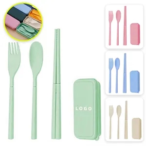 Wheat Straw Foldable Cutlery Set