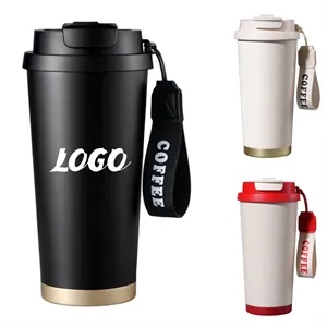 17oz  Style Stainless Steel Bottom Travel Coffee Mug | https://www.bestnamebadges.com