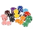 Custom Striped Dice Poker Chips | https://www.bestnamebadges.com