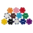 Custom Striped Dice Poker Chips | https://www.bestnamebadges.com