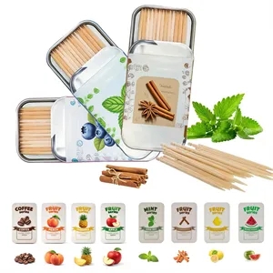 50 pcs Mint Flavored Toothpicks, Cinnamon, Lemon, Coffee
