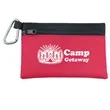 Garyline® Two-Tone Polyester Zip Pouch with Carabiner | https://www.bestnamebadges.com