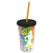Garyline® Transparent Tumbler with Straw Lid and Full-Col... | https://www.bestnamebadges.com