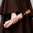 46" Auto Open Wooden Handle Umbrella | https://www.bestnamebadges.com