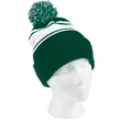 Two-Tone Knit Pom Beanie with Cuff | https://www.bestnamebadges.com