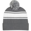 Two-Tone Knit Pom Beanie with Cuff | https://www.bestnamebadges.com