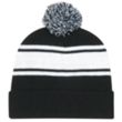 Two-Tone Knit Pom Beanie with Cuff | https://www.bestnamebadges.com