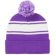 Two-Tone Knit Pom Beanie with Cuff | https://www.bestnamebadges.com
