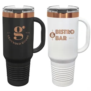 Polar Camel 40oz. Rose Gold ION-Plated Travel Mug w/ Straw