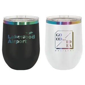 Polar Camel 12oz ION-Plated Prism Stemless Wine Glass