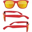 Foldable Retro Mirror Sunglasses w/ 1-color imprint | https://www.bestnamebadges.com