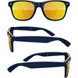 Foldable Retro Mirror Sunglasses w/ 1-color imprint | https://www.bestnamebadges.com