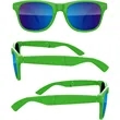 Foldable Retro Mirror Sunglasses w/ 1-color imprint | https://www.bestnamebadges.com