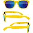 Foldable Retro Mirror Sunglasses w/ 1-color imprint | https://www.bestnamebadges.com