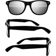 Foldable Retro Mirror Sunglasses w/ 1-color imprint | https://www.bestnamebadges.com