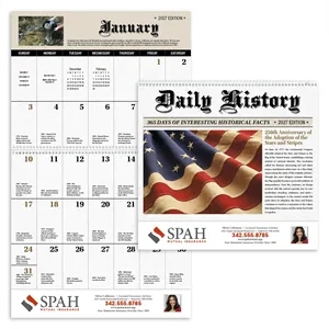 Good Value™ Daily History Spiral Calendar | https://www.bestnamebadges.com