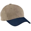 Port Authority Two-Tone Brushed Twill Cap - Dark/All | https://www.bestnamebadges.com