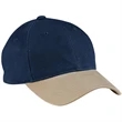 Port Authority Two-Tone Brushed Twill Cap - Dark/All | https://www.bestnamebadges.com