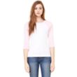 Bella Women's 1x1 Baby Rib 3/4-Sleeve Contrast Raglan TShirt | https://www.bestnamebadges.com