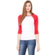 Bella Women's 1x1 Baby Rib 3/4-Sleeve Contrast Raglan TShirt | https://www.bestnamebadges.com