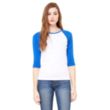Bella Women's 1x1 Baby Rib 3/4-Sleeve Contrast Raglan TShirt | https://www.bestnamebadges.com