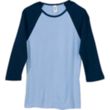 Bella Women's 1x1 Baby Rib 3/4-Sleeve Contrast Raglan TShirt | https://www.bestnamebadges.com